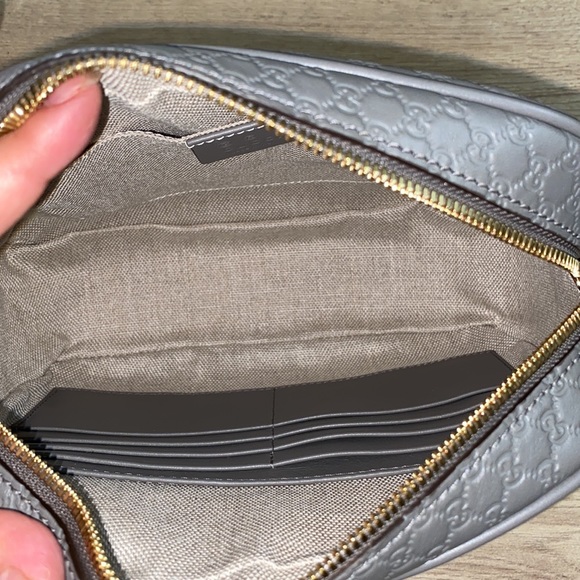 Brand New GUCCI Microguccissima Mini Bree Messenger Bag Grey - Picture 8 of 16
